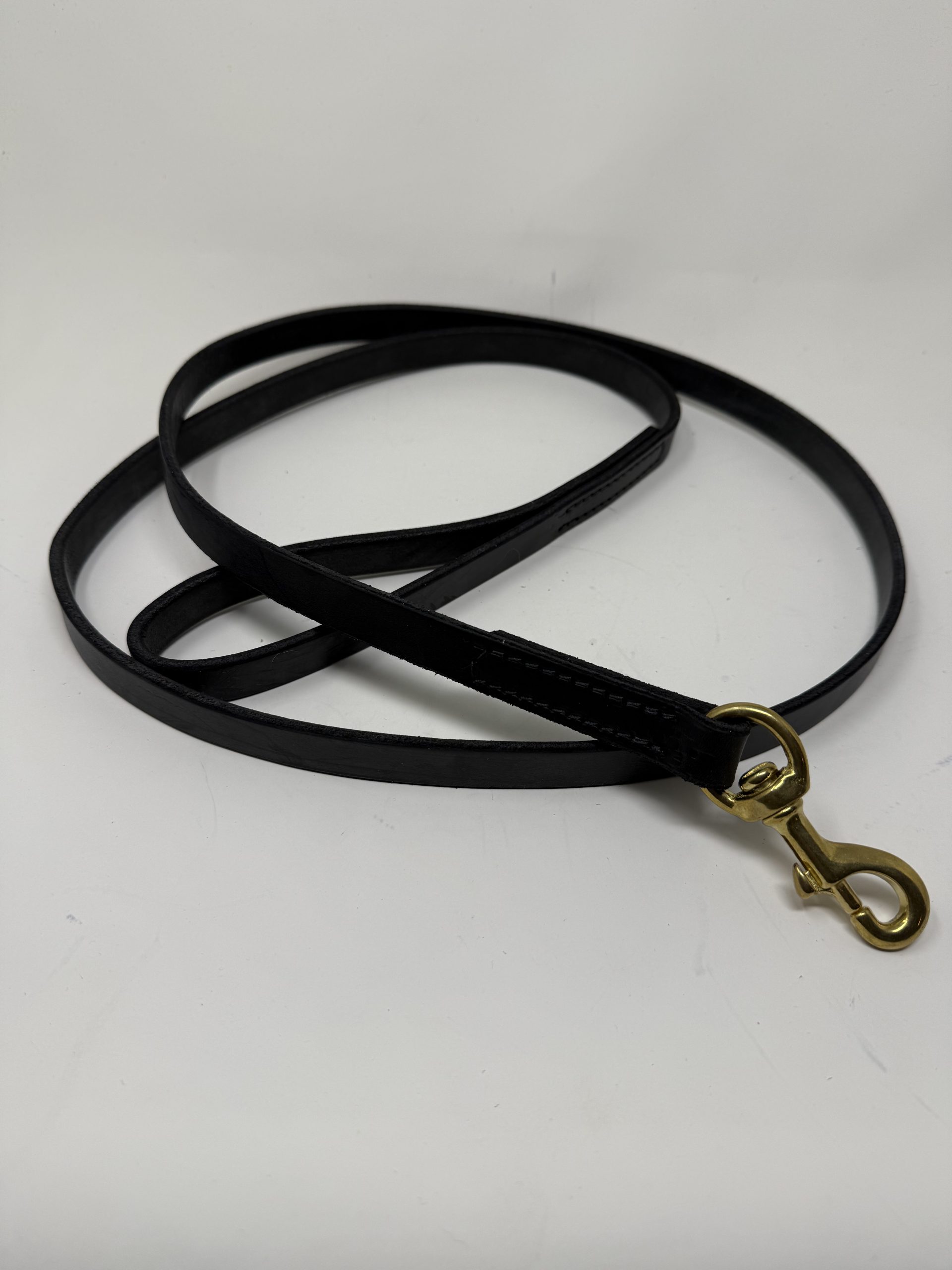 Black Lock Stitch Leather Lead